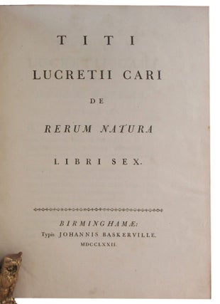DE RERUM NATURA LIBRI SEX.