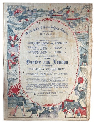 Item #184402 CREPE PAPER ADVERTISING POSTER FOR DUNDEE, PERTH & LONDON SHIPPING COMPANY....