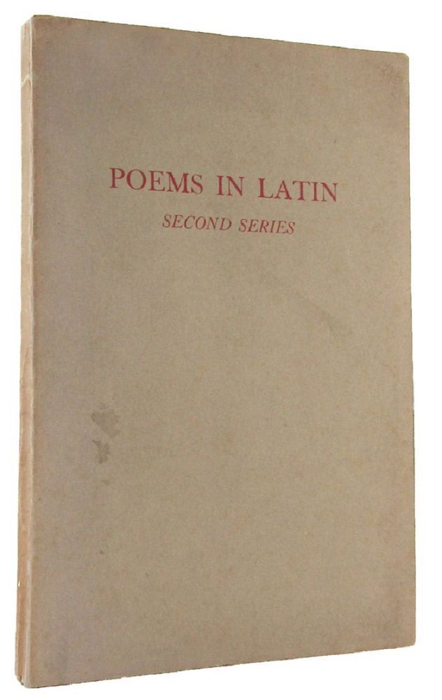 POEMS IN LATIN: Second Series | John Sparrow, Compiler