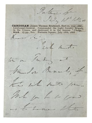 AUTOGRAPH LETTER, signed, to an unknown correspondent: