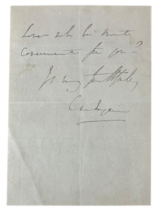 AUTOGRAPH LETTER, signed, to an unknown correspondent: