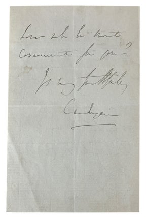 AUTOGRAPH LETTER, signed, to an unknown correspondent: