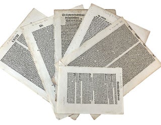 Item #184819 SIX GERMAN INCUNABLE LEAVES FROM 1483 TO 1496. Fifteenth Century Printing