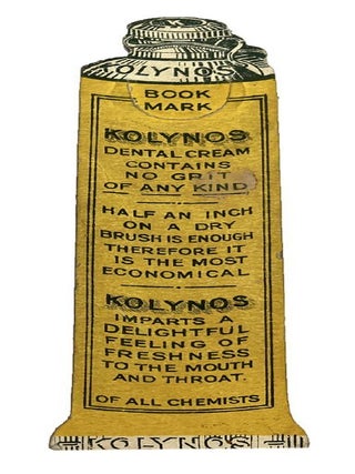 Item #184840 KOLYNOS DENTAL CREAM BOOKMARKER. Kolynos Dental Cream