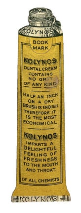 Item #184840 KOLYNOS DENTAL CREAM BOOKMARKER. Kolynos Dental Cream