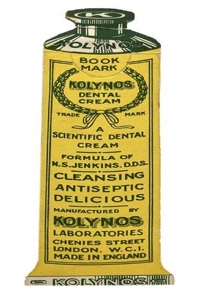 Item #184841 KOLYNOS DENTAL CREAM BOOKMARKER. Kolynos Dental Cream