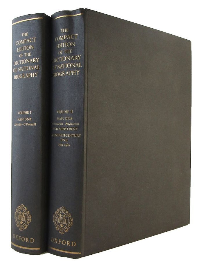 Item #185284 THE COMPACT EDITION OF THE DICTIONARY OF NATIONAL BIOGRAPHY. Dictionary of National Biography.