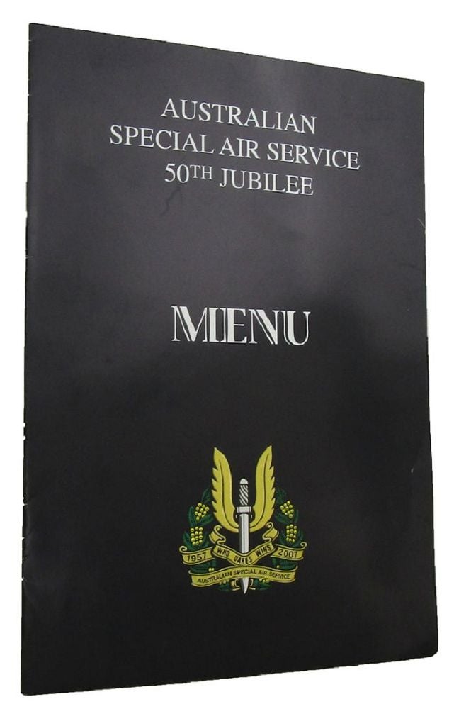 Item #P13034 AUSTRALIAN SPECIAL AIR SERVICE 50TH JUBILEE DINNER MENU. Australian Special Air Service.